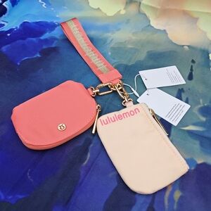 Lululemon Pink and Orange Dual Wristlet